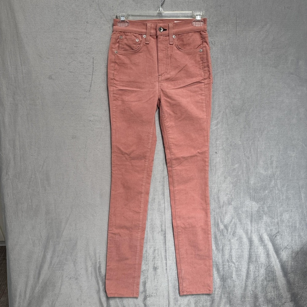 Rag & Bone Pants Womens 24 Pink Cameo Corduroy High Rise Skinny Jegging Stretch